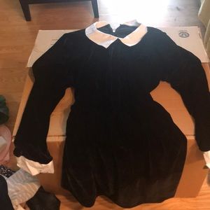 velour black wednesday addams dress